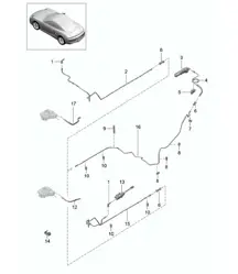 Clutch actuation / Clutch master cylinder / Clutch slave cylinder / Lines 981C Cayman / Cayman S 2014-16