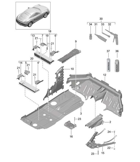 Diagram 801-020 Porsche Macan (95B) MK1 (2014-2018) Body