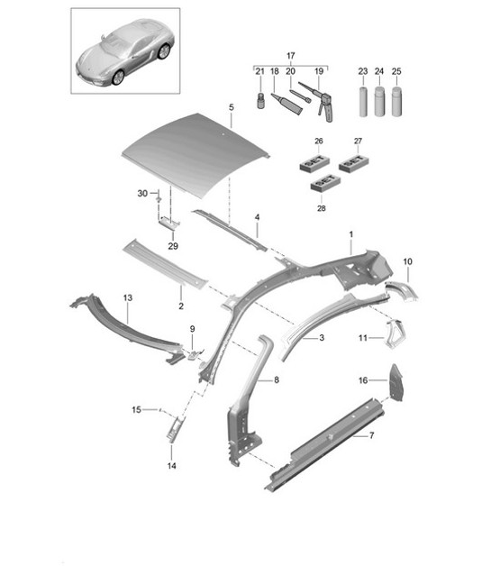 Diagram 801-045 Porsche 356 (1950-1965) Body