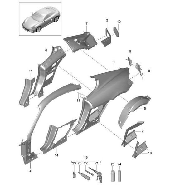 Diagram 801-050 Porsche 997 (911) MK1 2005-2008 Body