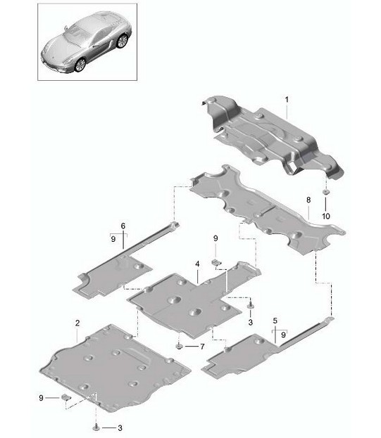 Trim / Underbody 981C Cayman /  Cayman S 2014-16