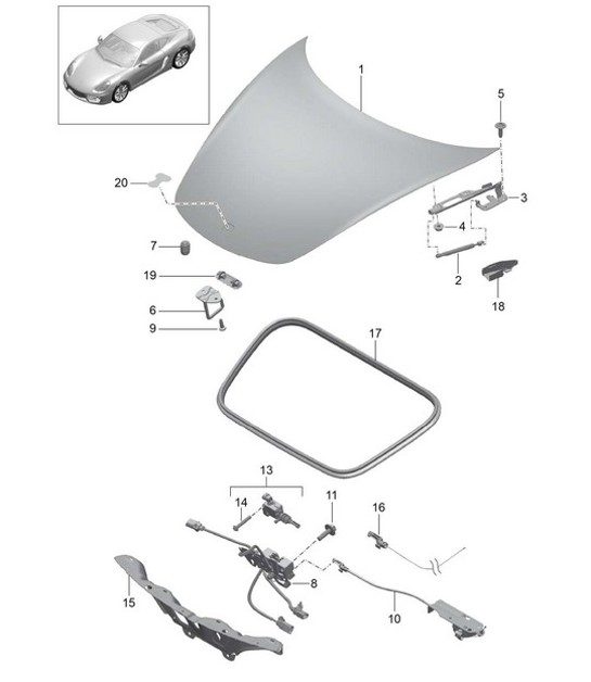 Diagram 803-000 Porsche Macan (95B) MK1 (2014-2018) Body