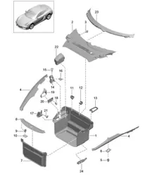 Luggage compartment - FRONT - 981C Cayman / Cayman S 2014-16