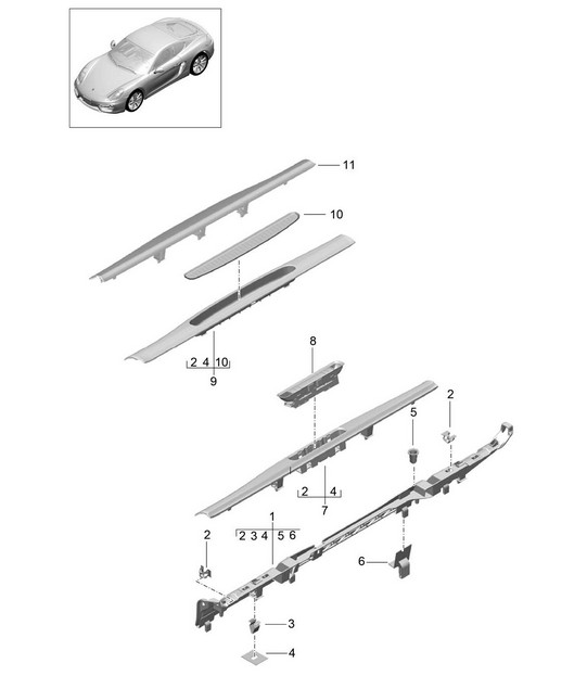 Trim / Sill 981C Cayman / Cayman S 2014-16