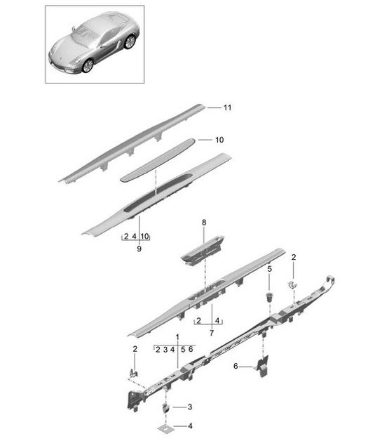 Diagram 807-015 Porsche 997 (911) MK1 2005-2008 Body