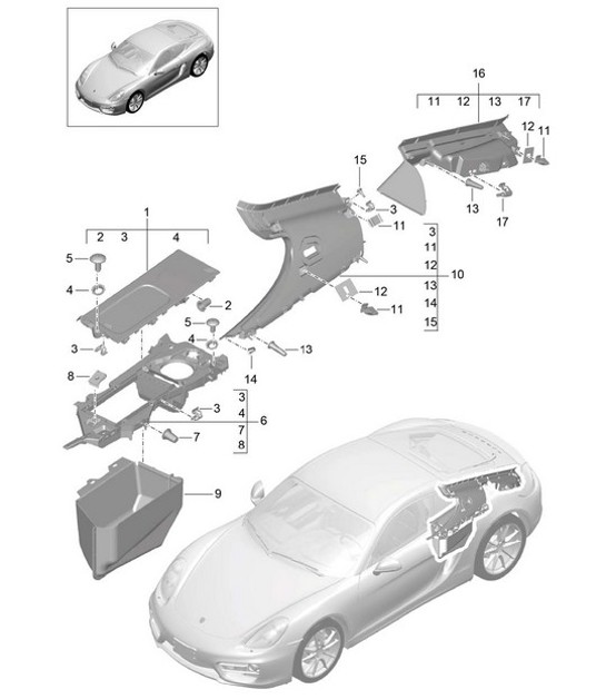 Diagram 807-030 Porsche Macan (95B) MK1 (2014-2018) Body