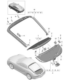 Trim / Rear lid 981C Cayman / Cayman S 2014-16