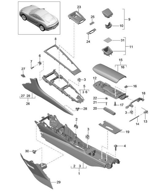 Diagram 809-020 Porsche Cayman 718C (982C) 2017>> Body