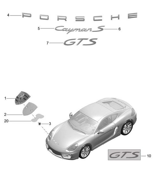 Inscriptions/Lettering / Decorative fittings / Stone guard film 981C Cayman / Cayman S 2014-16