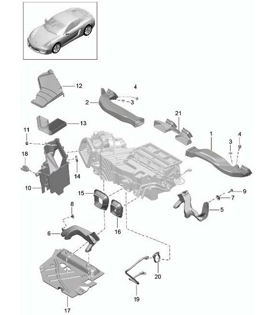 Air guide / Air distributor  981C Cayman / Cayman S 2014-16