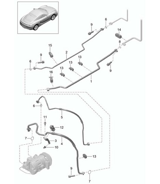 Diagram 813-025 Porsche Boxster T 718 2.0L Manual (300 Bhp) Carrozzeria