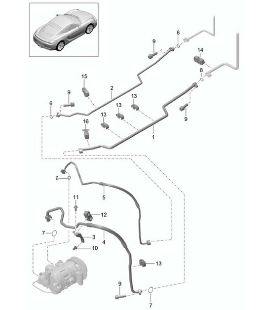 Diagram 813-025 Porsche Boxster 986 2.7L 2003-04 Body