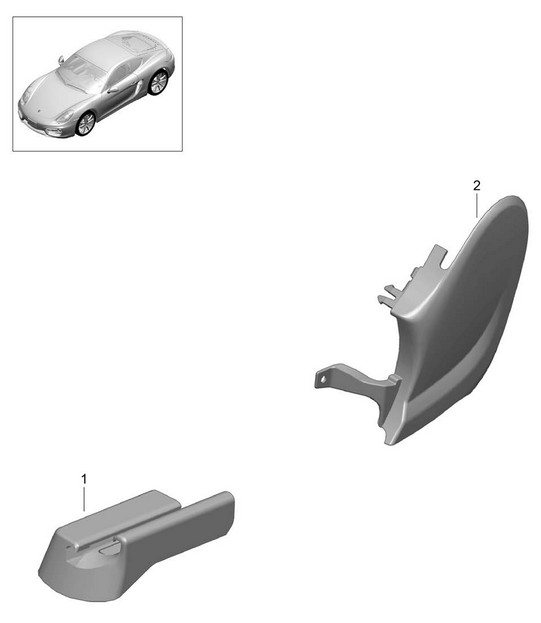 Sports seat Plus (complete) / Trim  / Rail /  Front seat  981C Cayman / Cayman S 2014-16