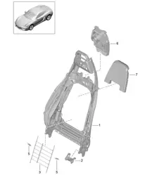 Backrest frame / Sports seat Plus / Accessories  981C Cayman / Cayman S 2014-16