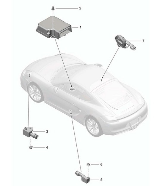 Diagram 901-005 Porsche Cayman 987C / 981C (2005-2016) Electrical equipment