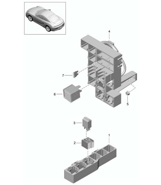 Diagram 902-001 Porsche Boxster 986/987/981 (1997-2016) Equipo eléctrico