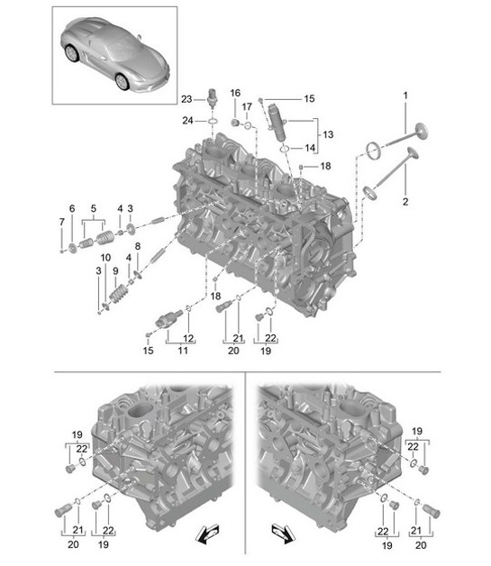 Diagram 103-005 Porsche 997 Carrera 2 3.6L 2005>> Motor