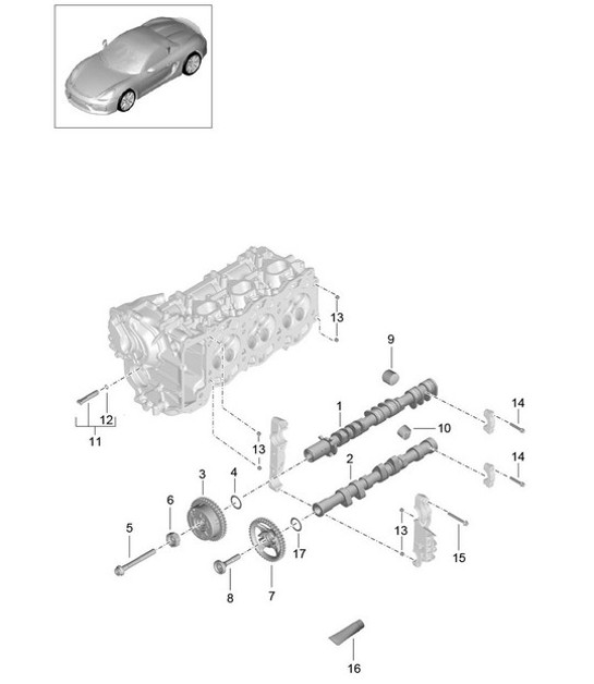 Diagram 103-010 Porsche Cayenne Turbo S 4.5L 2006>> Engine