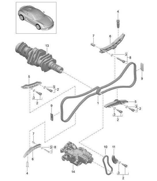 Diagram 103-015 Porsche 991 (911) MK2 2016-2019 Engine