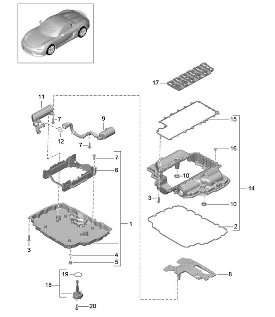 Oil sump 981.SP Boxster Spyder 2016