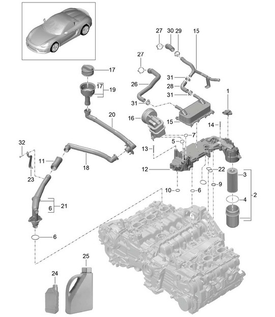 Engine lubrication 981.SP Boxster Spyder 2016
