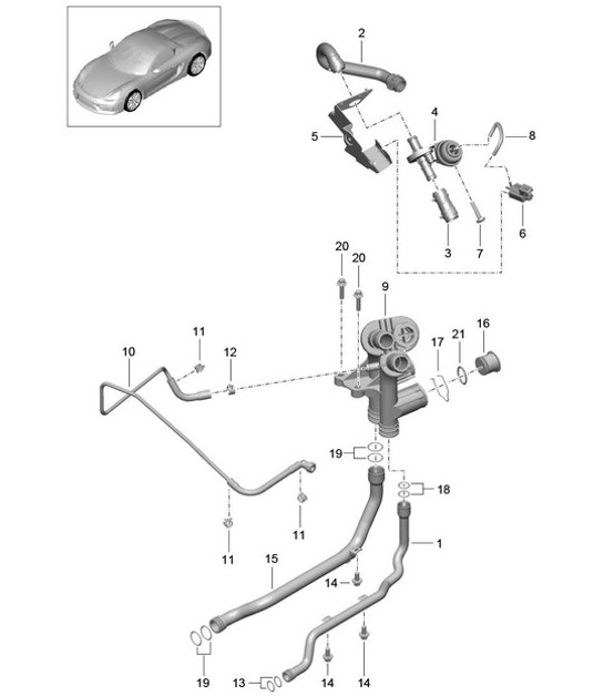Diagram 105-005 Porsche Cayman 718C (982C) 2017>> Engine