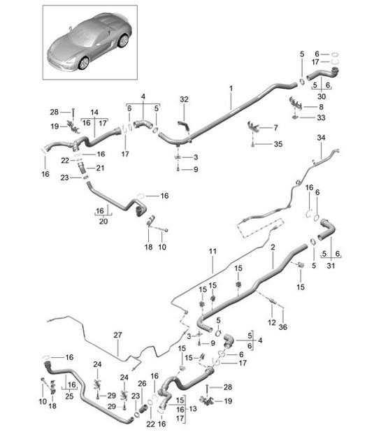 Diagram 105-010 Porsche 帕纳梅拉 4S V8 4.8L 