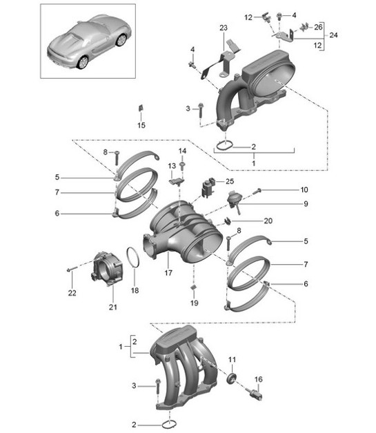 Diagram 107-010 Porsche Macan (95B) MK1 (2014-2018) Engine