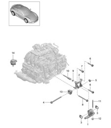 Engine suspension 981.SP Boxster Spyder 2016