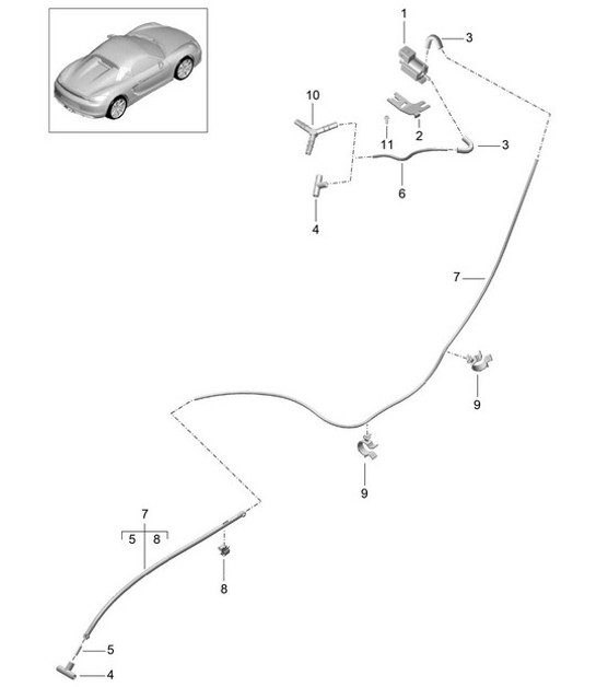 Diagram 202-015 Porsche 997 (911) MK1 2005-2008 Kraftstoffsystem, Abgassystem
