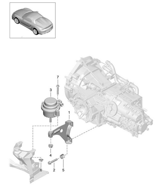 Diagram 306-000 Porsche Boxster S 986 3.2L 2003-04 Transmisión