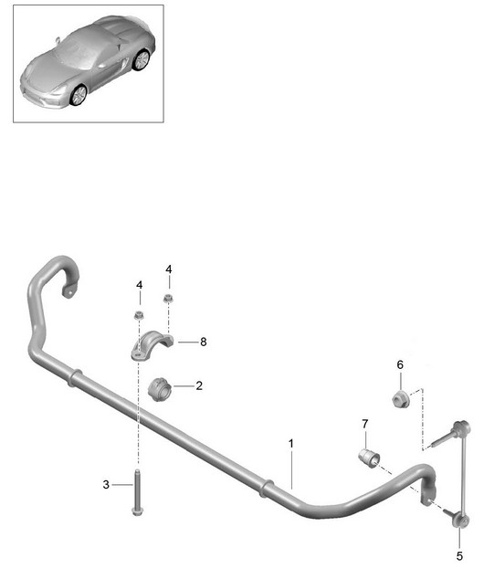 Anti-roll bar 981.SP Boxster Spyder 2016