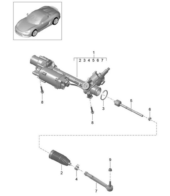 Diagram 403-000 Porsche 997 (911) MK2 2009-2012 Front Axle, Steering 