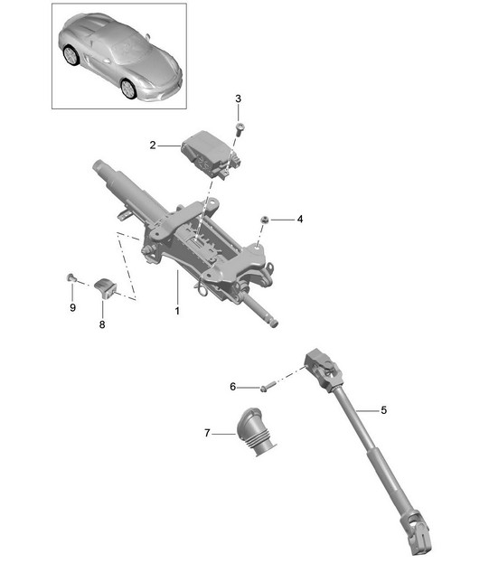 Steering column / Intermediate steering shaft 981.SP Boxster Spyder 2016