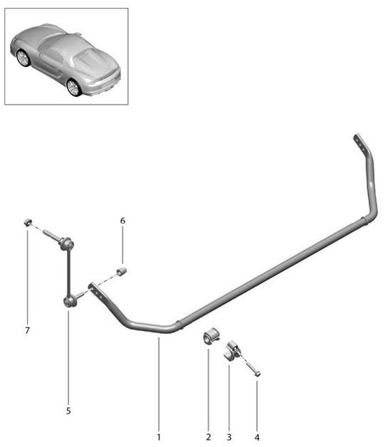 Diagram 501-003 Porsche Boxster 986/987/981 (1997-2016) Eje posterior
