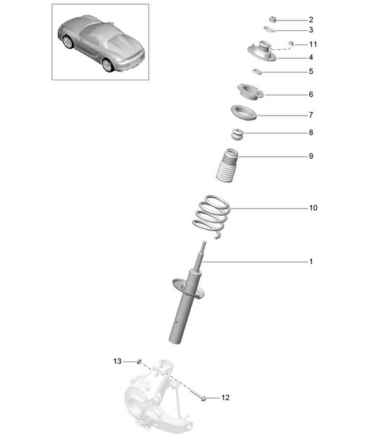 Shock absorbers / Coil spring 981.SP Boxster Spyder 2016