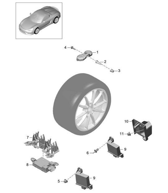 Tyre pressure control system 981.SP Boxster Spyder 2016