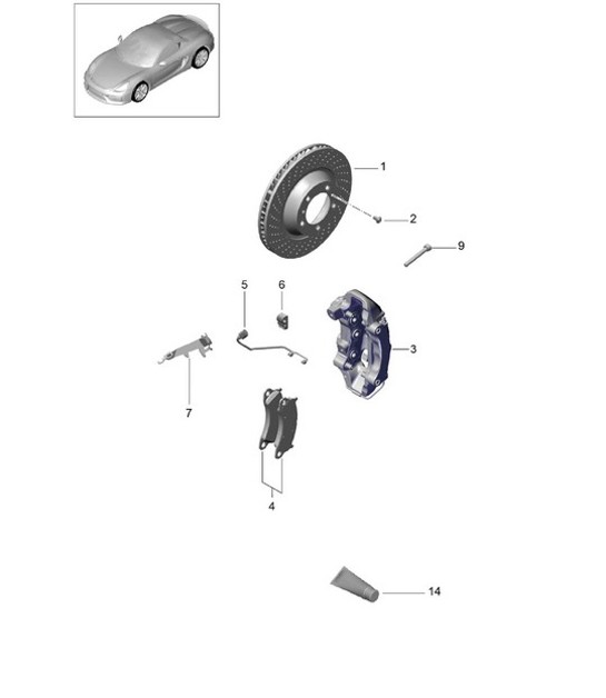 Diagram 602-000 Porsche 991 (911) MK2 2016-2019 Wheels, Brakes