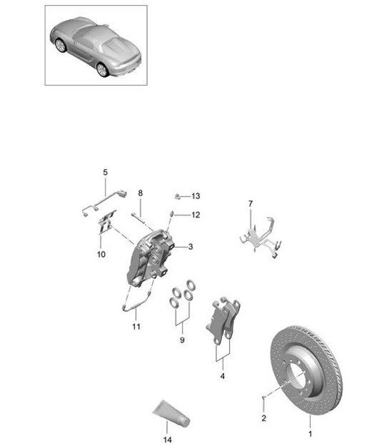 Diagram 603-000 Porsche Boxster 718 (982) 2017>> Wheels, Brakes