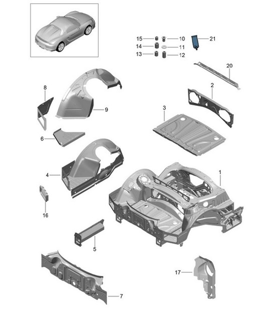 Diagram 801-035 Porsche Cayman 987C / 981C (2005-2016) Body