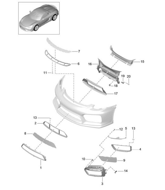 Diagram 802-001 Porsche Macan (95B) MK1 (2014-2018) Body