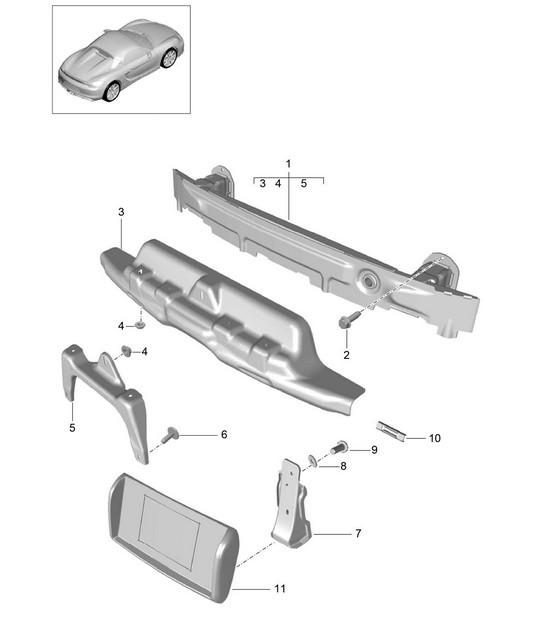Rear Bumper carrier 981.SP Boxster Spyder 2016