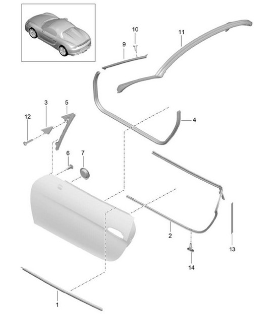 Diagram 804-010 Porsche Macan (95B) MK1 (2014-2018) Body