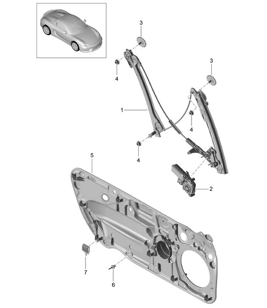 Window regulator 981.SP Boxster Spyder 2016