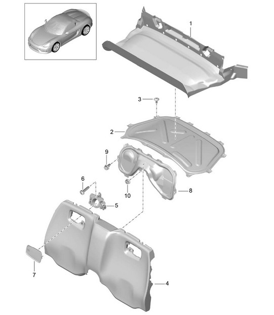 Linings / Engine bay 981.SP Boxster Spyder 2016