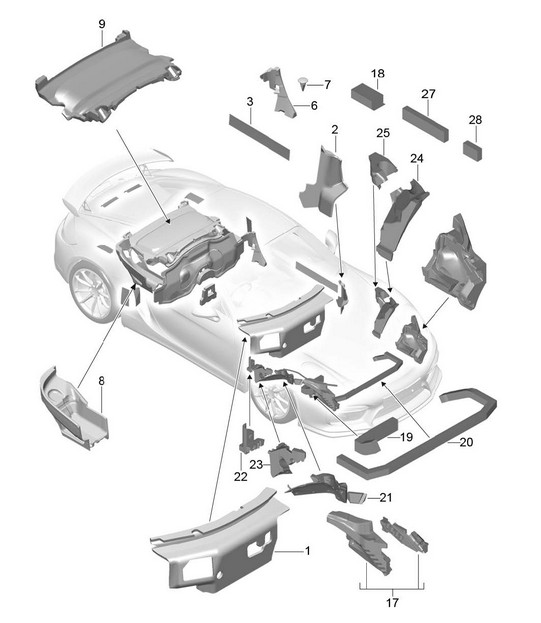 Body / Sound proofing 981.SP Boxster Spyder 2016