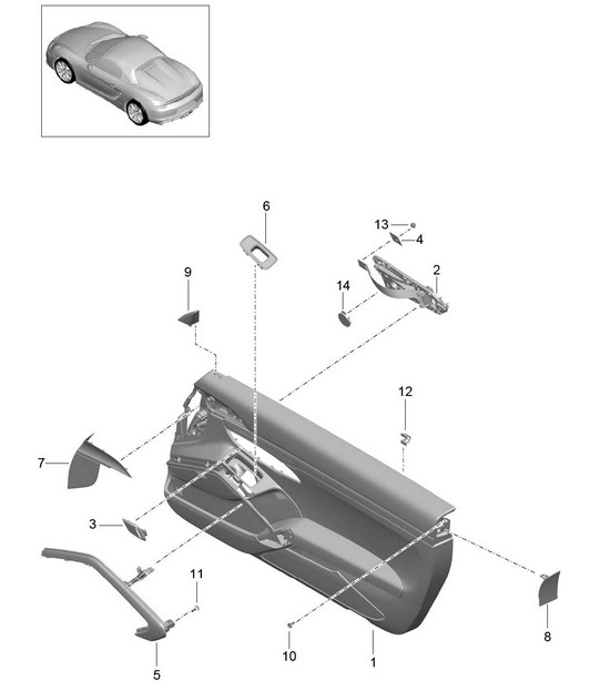 Door panel / Leatherette / Accessories (PR:-981) 981.SP Boxster Spyder 2016