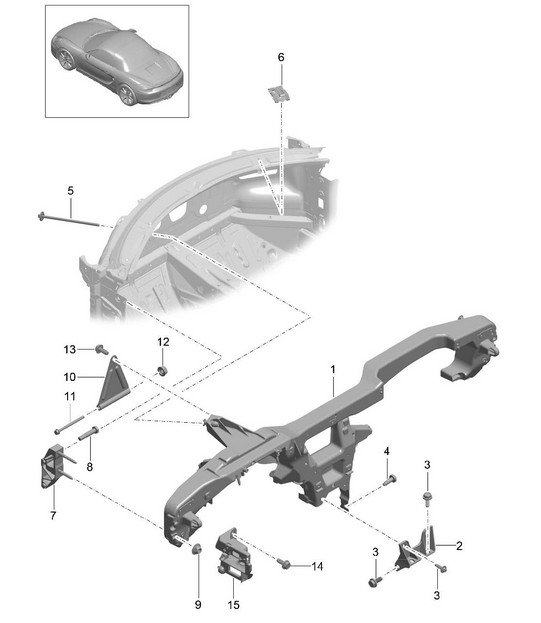 Retaining frame / Dashboard 981.SP Boxster Spyder 2016