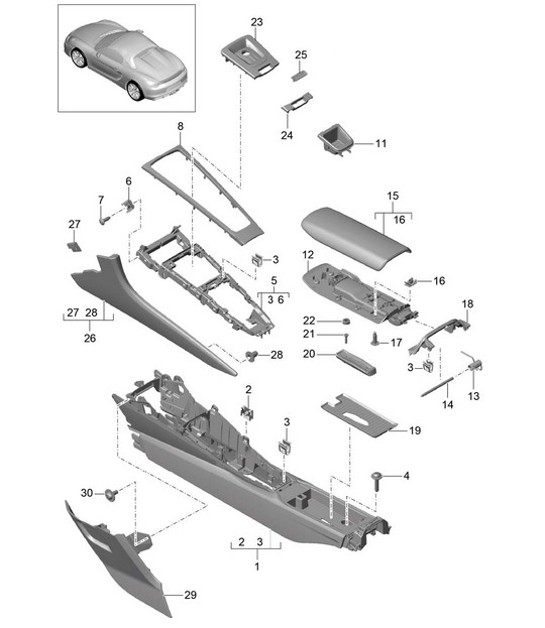 Diagram 809-020 Porsche 997 (911) MK1 2005-2008 Body