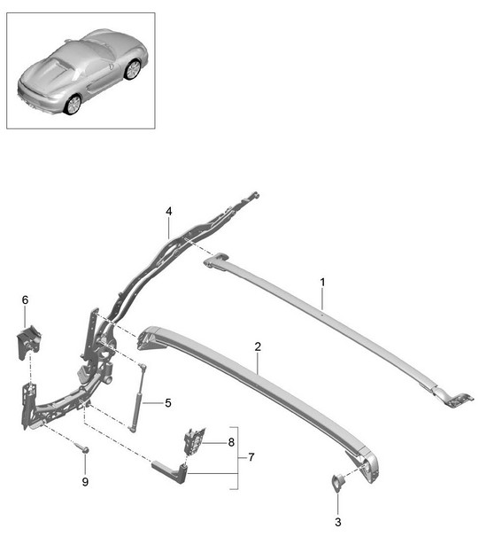 Top frame / Individual parts 981.SP Boxster Spyder 2016